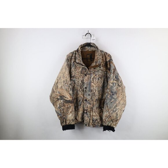 Vintage 90s Streetwear Mens XL Mossy Oak Duck Blind Camouflage Quilted Jacket